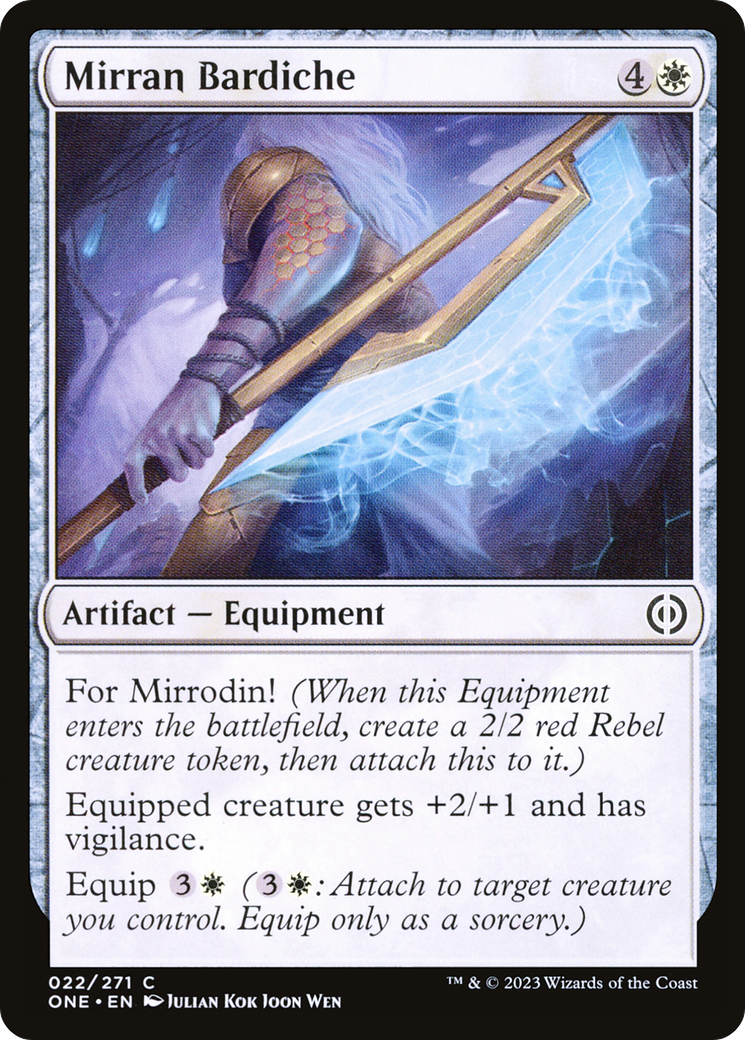 Mirran Bardiche [Phyrexia: All Will Be One] | Kessel Run Games Inc. 