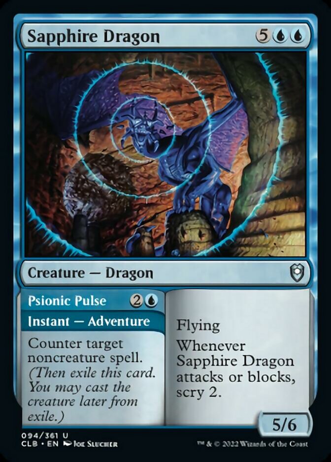 Sapphire Dragon // Psionic Pulse [Commander Legends: Battle for Baldur's Gate] | Kessel Run Games Inc. 