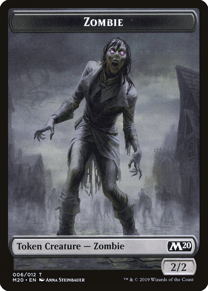 Zombie Token [Core Set 2020 Tokens] | Kessel Run Games Inc. 
