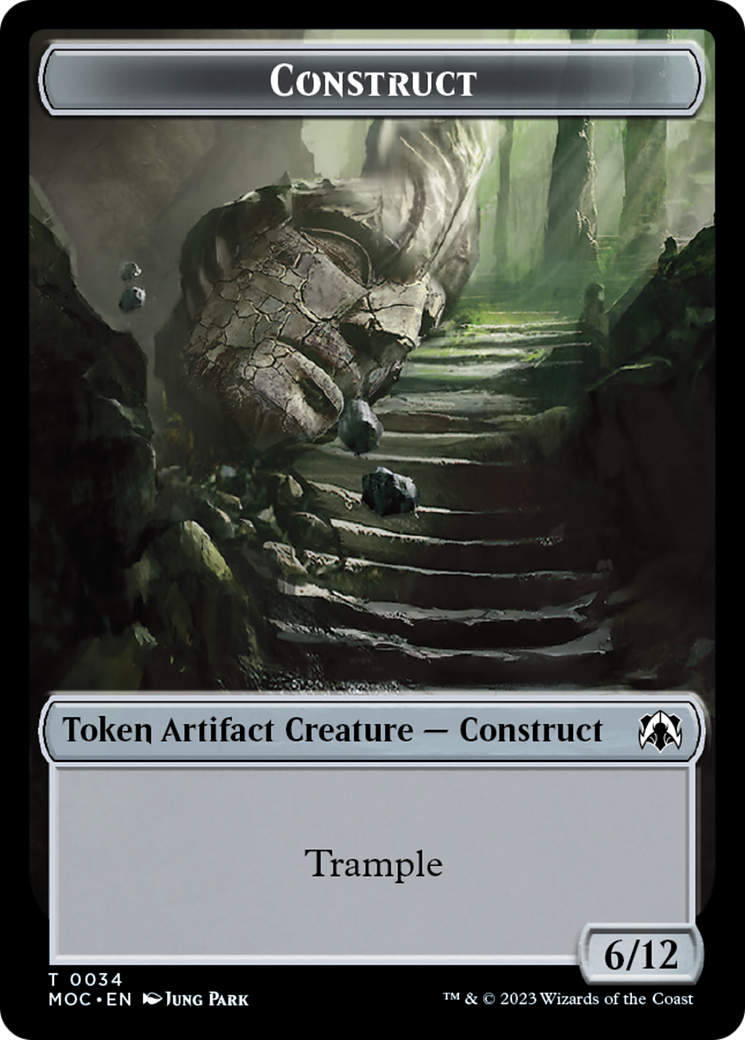 Phyrexian Golem // Construct Double-Sided Token [March of the Machine Commander Tokens] | Kessel Run Games Inc. 