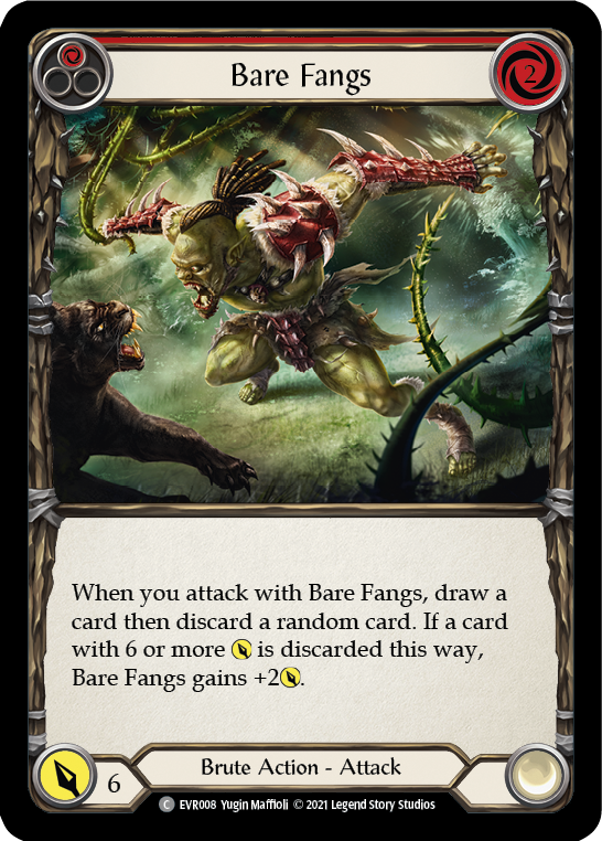 Bare Fangs (Red) [EVR008] (Everfest)  1st Edition Rainbow Foil | Kessel Run Games Inc. 