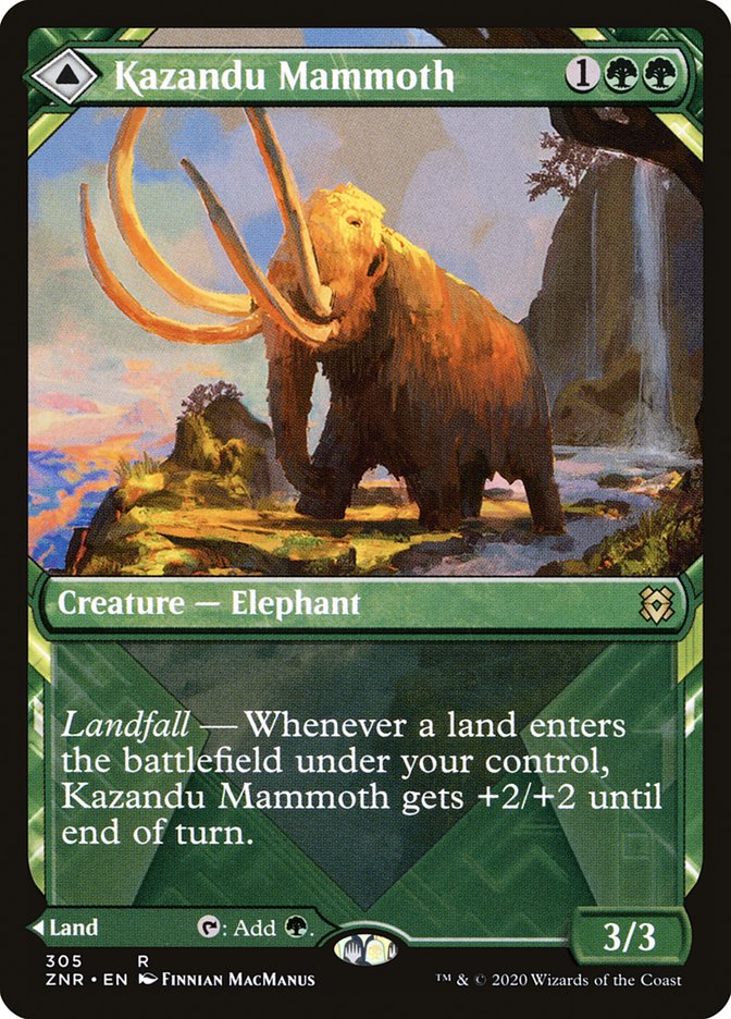 Kazandu Mammoth // Kazandu Valley (Showcase) [Zendikar Rising] | Kessel Run Games Inc. 