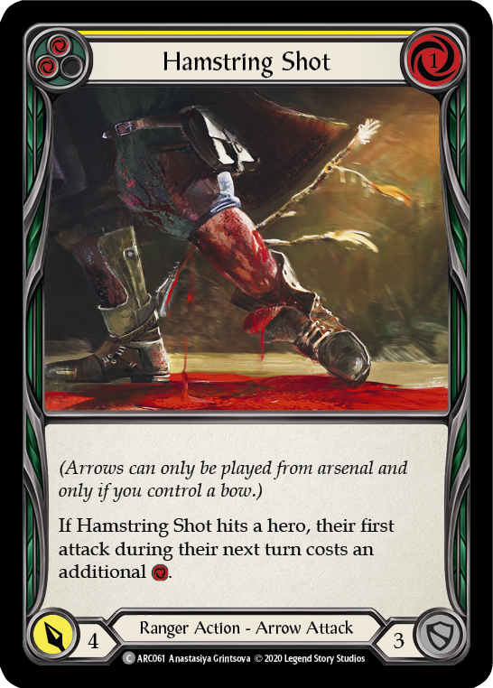 Hamstring Shot (Yellow) [U-ARC061] (Arcane Rising Unlimited)  Unlimited Rainbow Foil | Kessel Run Games Inc. 