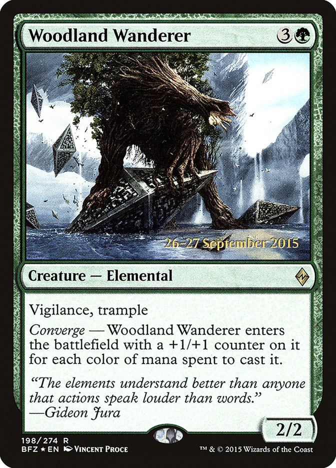 Woodland Wanderer [Battle for Zendikar Prerelease Promos] | Kessel Run Games Inc. 