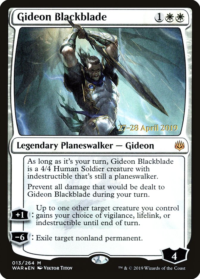 Gideon Blackblade [War of the Spark Prerelease Promos] | Kessel Run Games Inc. 
