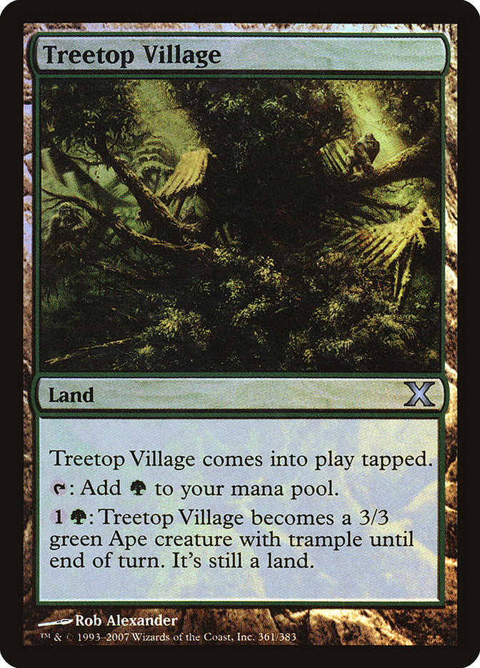 Treetop Village (Premium Foil) [Tenth Edition] | Kessel Run Games Inc. 