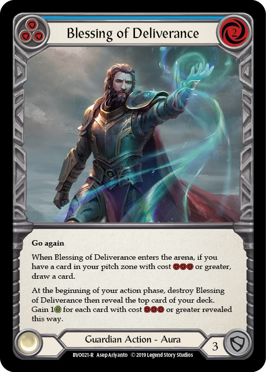 Blessing of Deliverance (Blue) [BVO021-R] (Bravo Hero Deck)  1st Edition Normal | Kessel Run Games Inc. 
