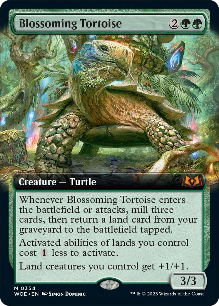 Blossoming Tortoise (Extended Art) [Wilds of Eldraine] | Kessel Run Games Inc. 