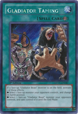 Gladiator Taming [EXVC-EN087] Secret Rare | Kessel Run Games Inc. 