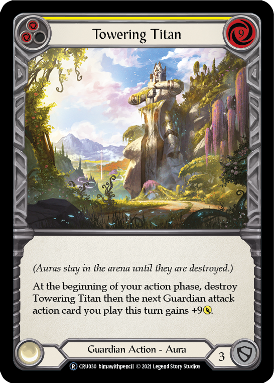 Towering Titan (Yellow) [U-CRU030] (Crucible of War Unlimited)  Unlimited Rainbow Foil | Kessel Run Games Inc. 