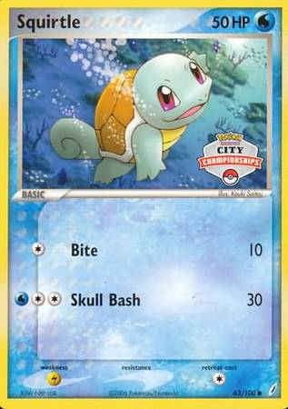 Squirtle (63/100) (City Championship Promo) [EX: Crystal Guardians] | Kessel Run Games Inc. 