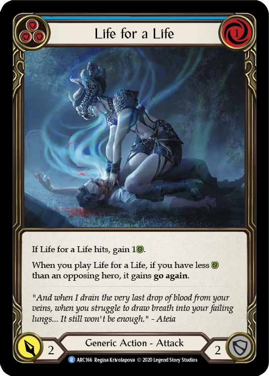 Life for a Life (Blue) [U-ARC166] (Arcane Rising Unlimited)  Unlimited Normal | Kessel Run Games Inc. 