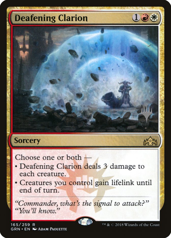 Deafening Clarion (Promo Pack) [Guilds of Ravnica Promos] | Kessel Run Games Inc. 