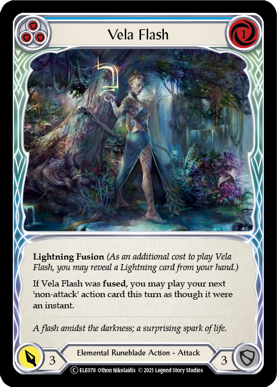 Vela Flash (Blue) [U-ELE078] (Tales of Aria Unlimited)  Unlimited Rainbow Foil | Kessel Run Games Inc. 