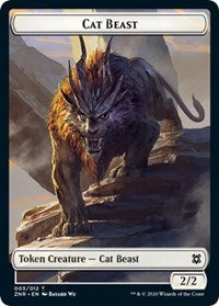 Cat Beast // Construct Double-Sided Token [Zendikar Rising Tokens] | Kessel Run Games Inc. 