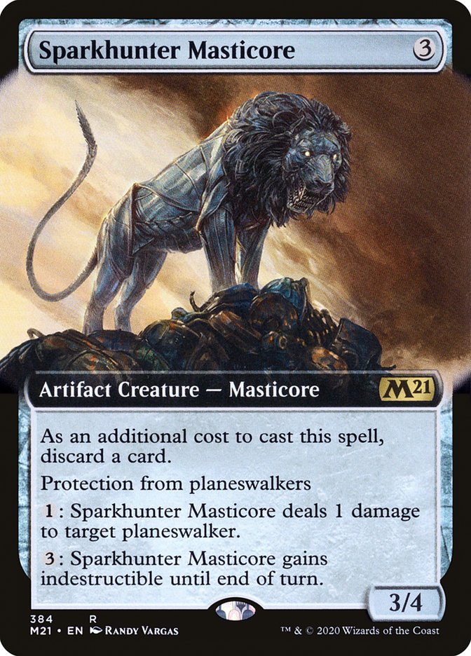 Sparkhunter Masticore (Extended Art) [Core Set 2021] | Kessel Run Games Inc. 