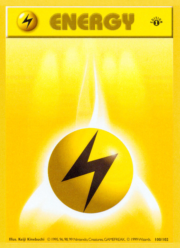 Lightning Energy (100/102) (Shadowless) [Base Set 1st Edition] | Kessel Run Games Inc. 