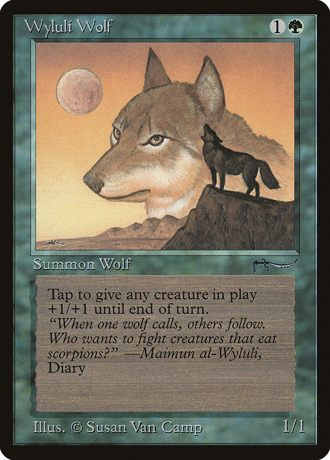 Wyluli Wolf (Light Mana Cost) [Arabian Nights] | Kessel Run Games Inc. 