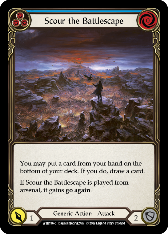 Scour the Battlescape (Blue) [WTR196-C] (Welcome to Rathe)  Alpha Print Rainbow Foil | Kessel Run Games Inc. 