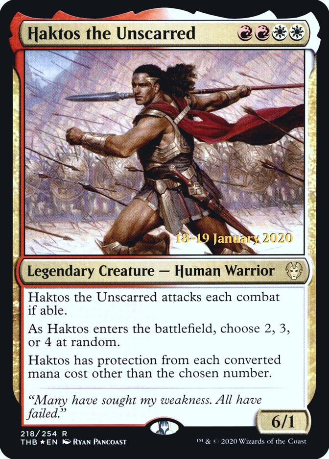 Haktos the Unscarred [Theros Beyond Death Prerelease Promos] | Kessel Run Games Inc. 