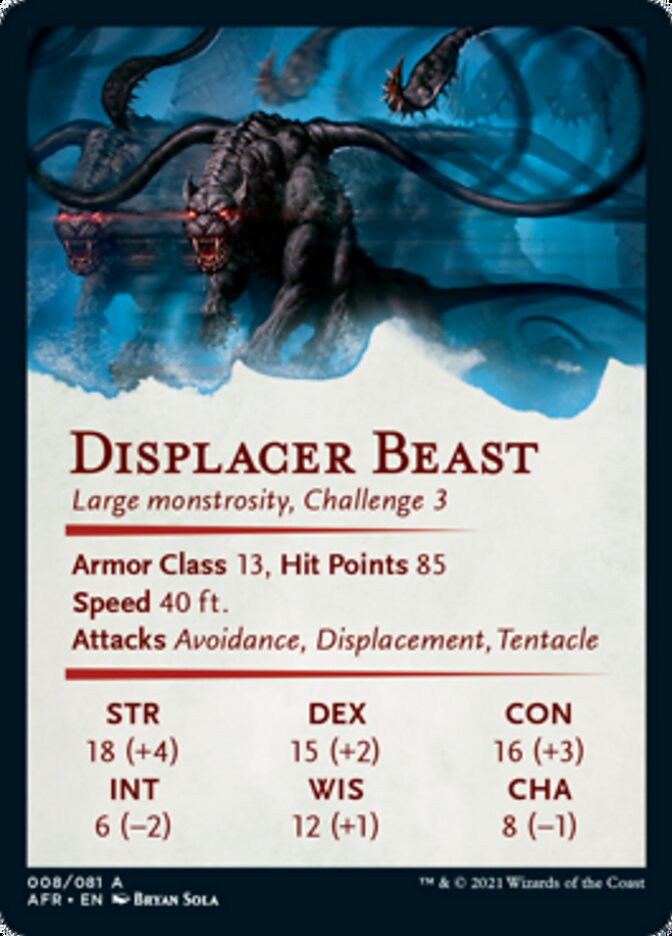 Displacer Beast Art Card [Dungeons & Dragons: Adventures in the Forgotten Realms Art Series] | Kessel Run Games Inc. 