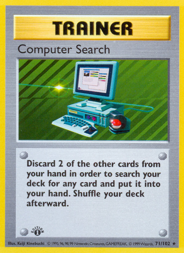 Computer Search (71/102) (Shadowless) [Base Set 1st Edition] | Kessel Run Games Inc. 