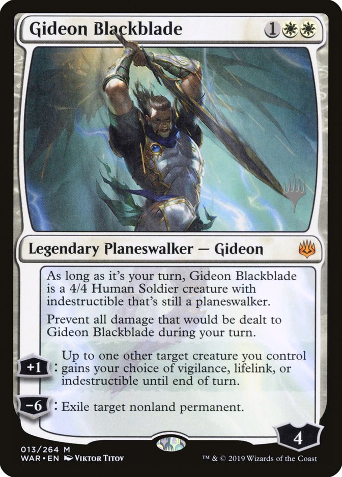 Gideon Blackblade (Promo Pack) [War of the Spark Promos] | Kessel Run Games Inc. 