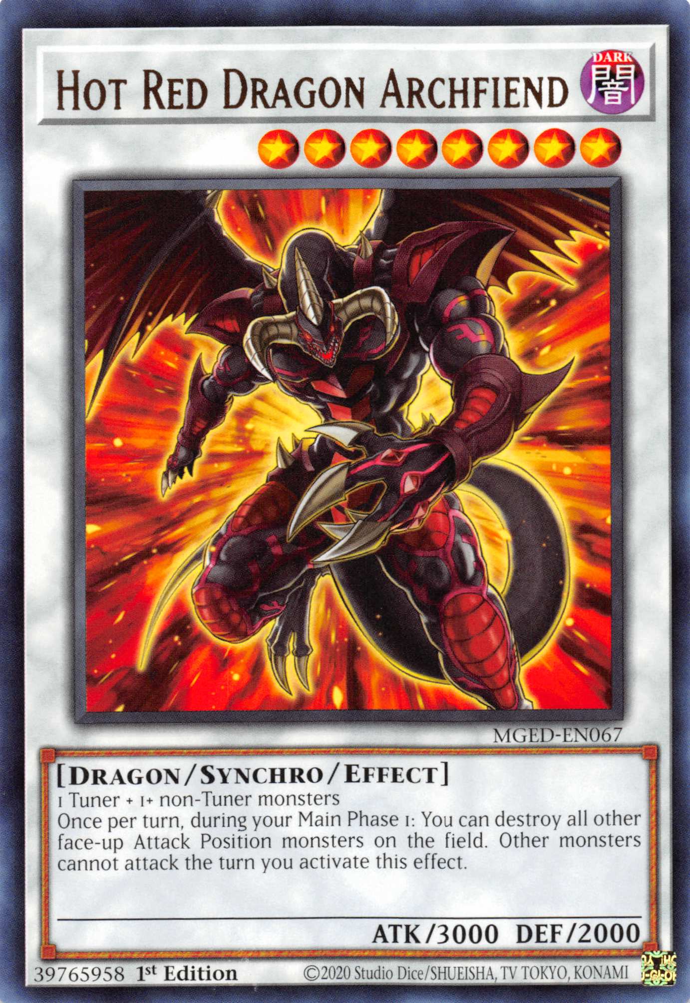 Hot Red Dragon Archfiend [MGED-EN067] Rare | Kessel Run Games Inc. 