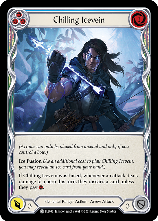 Chilling Icevein (Blue) [ELE052] (Tales of Aria)  1st Edition Rainbow Foil | Kessel Run Games Inc. 