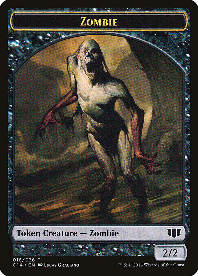 Horror // Zombie (016/036) Double-Sided Token [Commander 2014 Tokens] | Kessel Run Games Inc. 