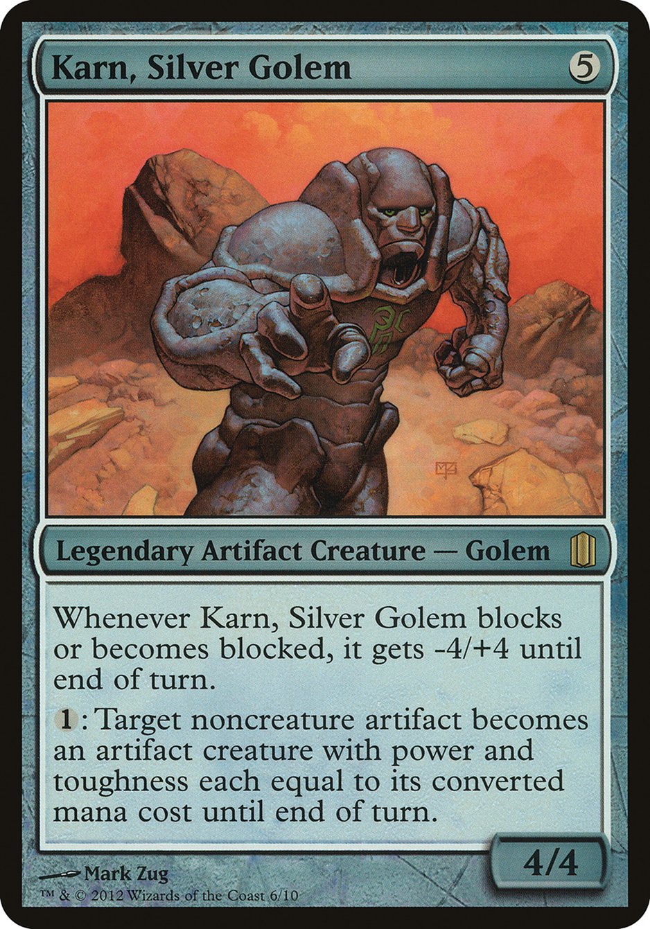 Karn, Silver Golem (Oversized) [Commander's Arsenal Oversized] | Kessel Run Games Inc. 