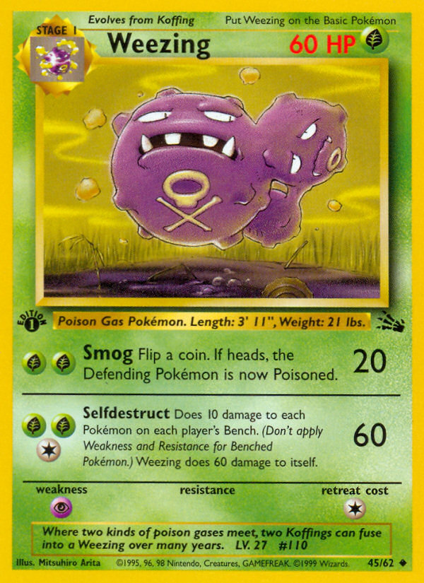 Weezing (45/62) [Fossil 1st Edition] | Kessel Run Games Inc. 