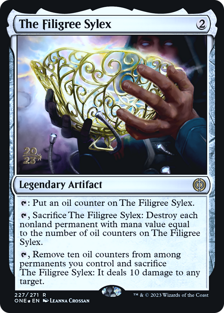 The Filigree Sylex [Phyrexia: All Will Be One Prerelease Promos] | Kessel Run Games Inc. 