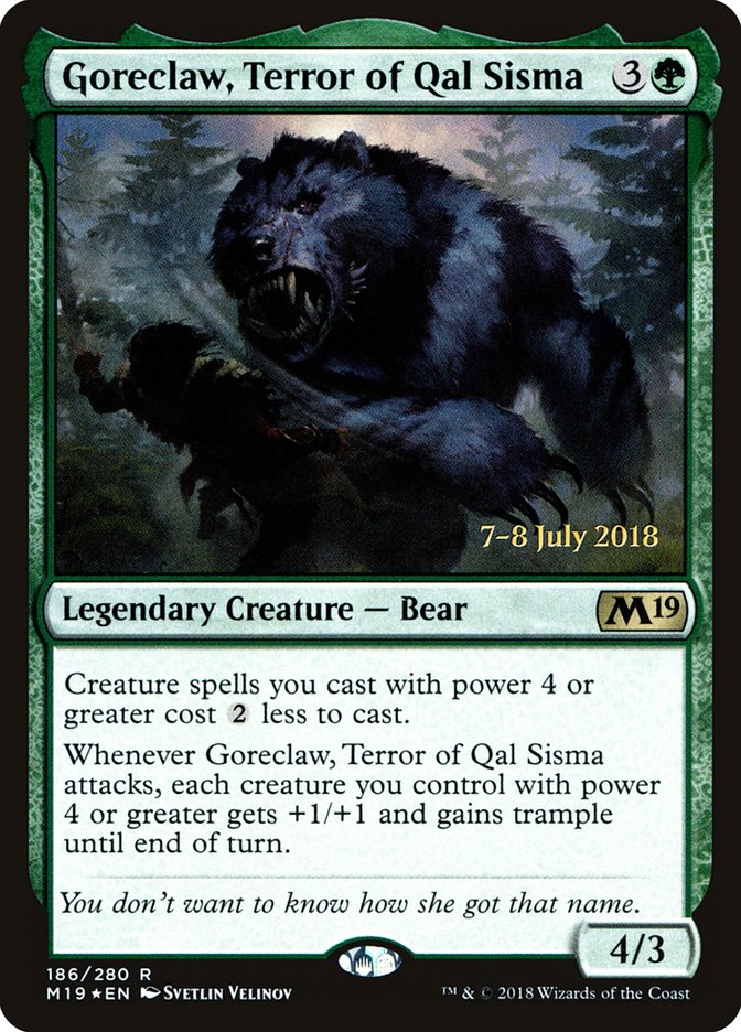 Goreclaw, Terror of Qal Sisma [Core Set 2019 Prerelease Promos] | Kessel Run Games Inc. 