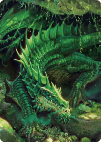 Lurking Green Dragon Art Card [Commander Legends: Battle for Baldur's Gate Art Series] | Kessel Run Games Inc. 