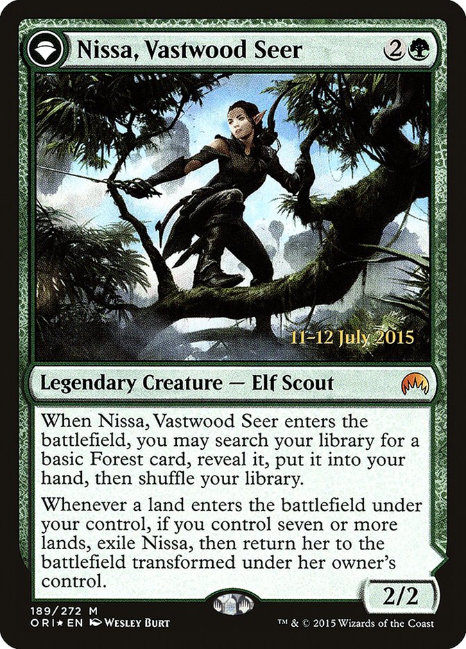 Nissa, Vastwood Seer // Nissa, Sage Animist [Magic Origins Prerelease Promos] | Kessel Run Games Inc. 