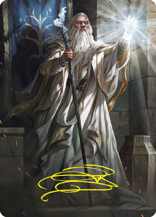 Gandalf the White Art Card (Gold-Stamped Signature) [The Lord of the Rings: Tales of Middle-earth Art Series] | Kessel Run Games Inc. 