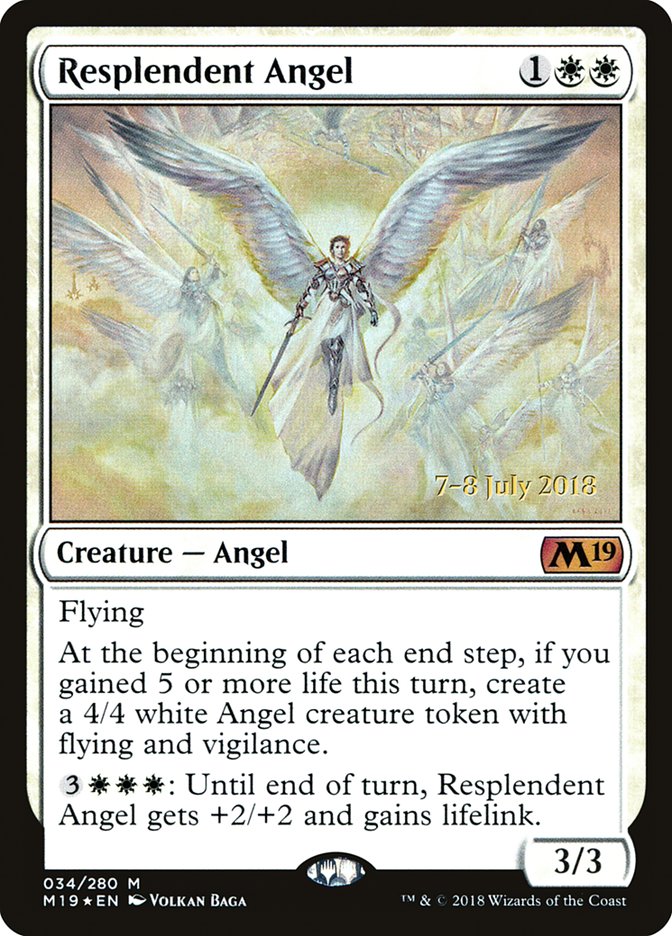 Resplendent Angel [Core Set 2019 Prerelease Promos] | Kessel Run Games Inc. 