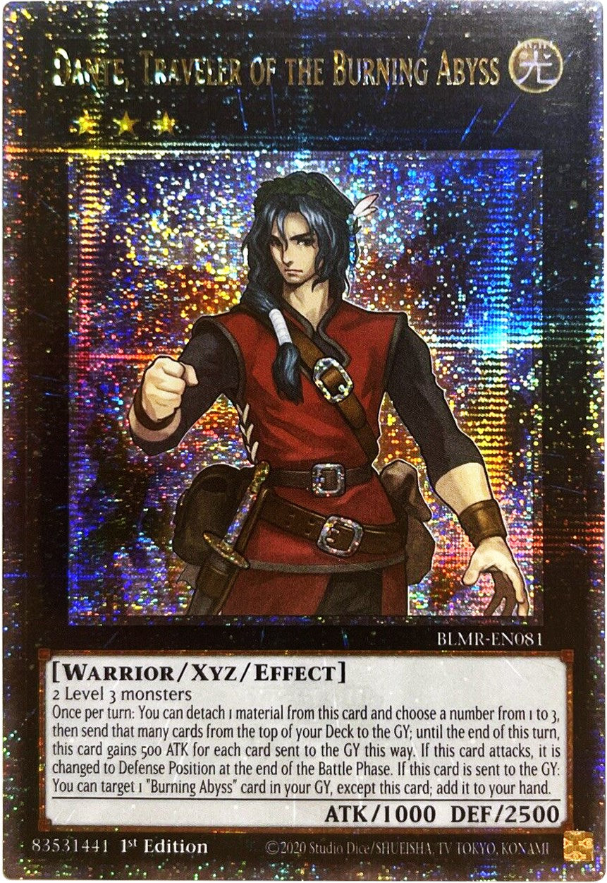 Dante, Traveler of the Burning Abyss [BLMR-EN081] Quarter Century Secret Rare | Kessel Run Games Inc. 