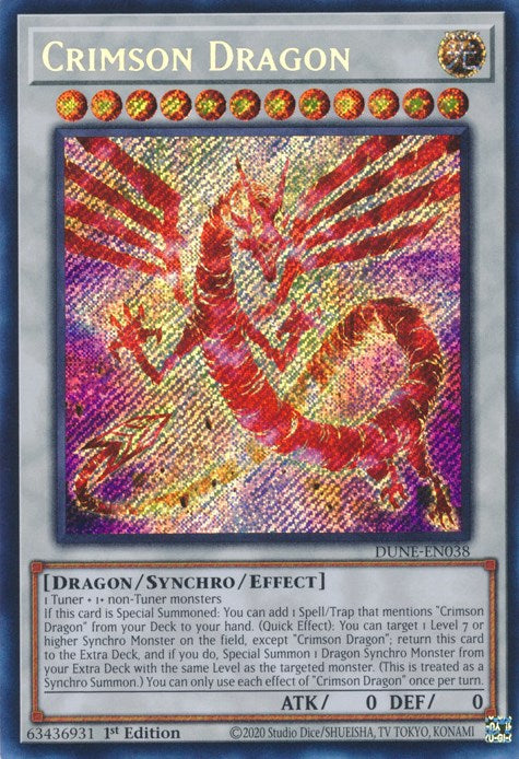 Crimson Dragon [DUNE-EN038] Secret Rare | Kessel Run Games Inc. 