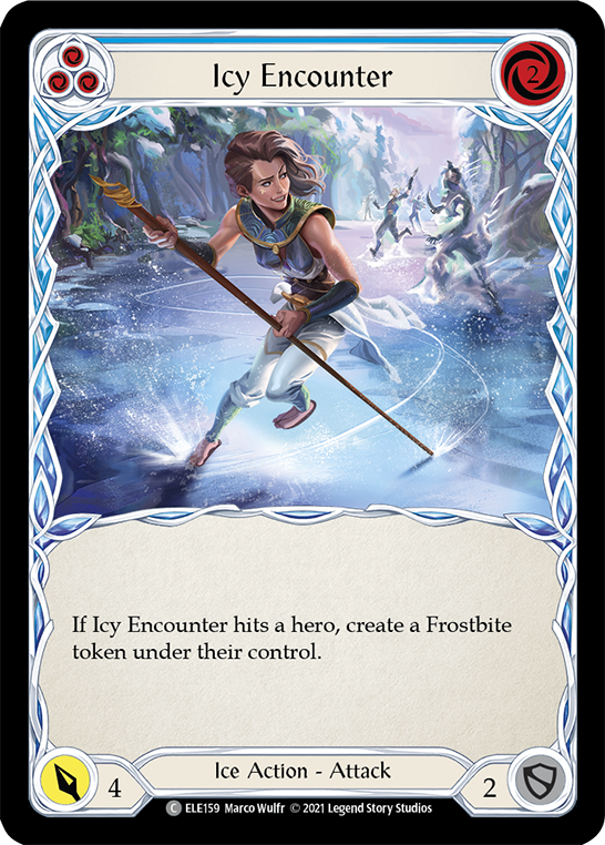 Icy Encounter (Blue) [ELE159] (Tales of Aria)  1st Edition Rainbow Foil | Kessel Run Games Inc. 