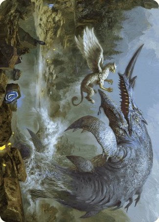 Horned Loch-Whale Art Card [Wilds of Eldraine Art Series] | Kessel Run Games Inc. 