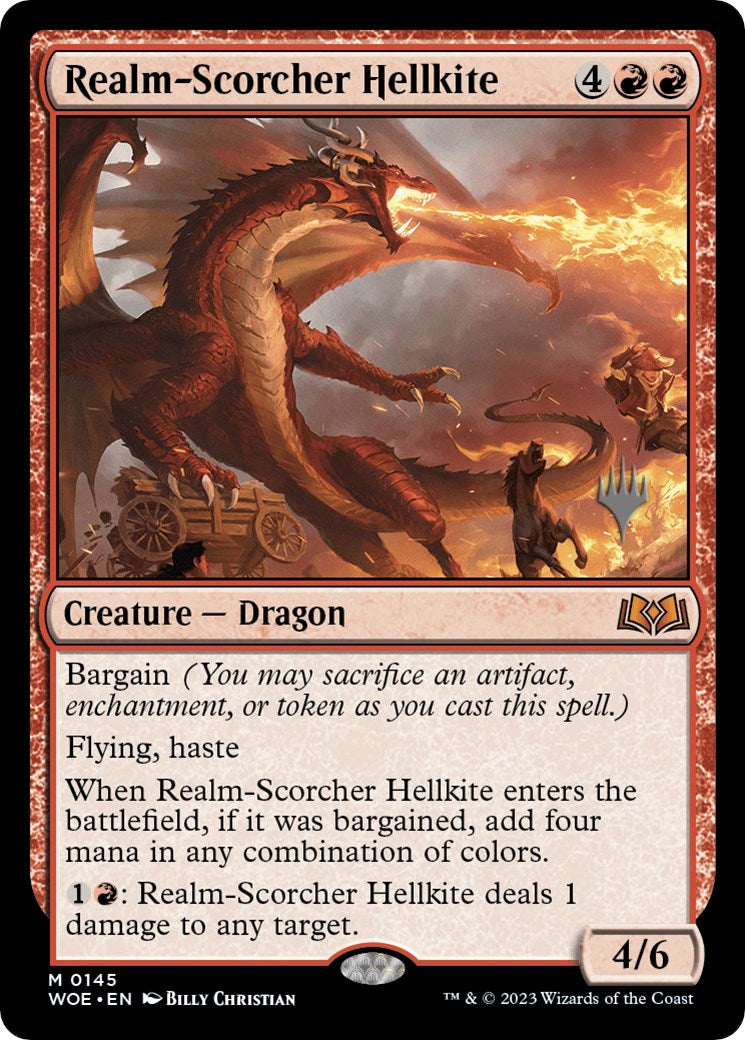 Realm-Scorcher Hellkite (Promo Pack) [Wilds of Eldraine Promos] | Kessel Run Games Inc. 