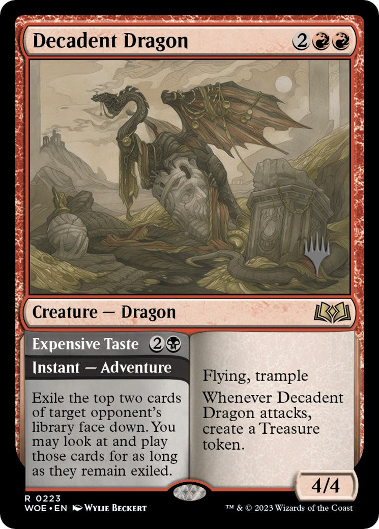 Decadent Dragon // Expensive Taste (Promo Pack) [Wilds of Eldraine Promos] | Kessel Run Games Inc. 