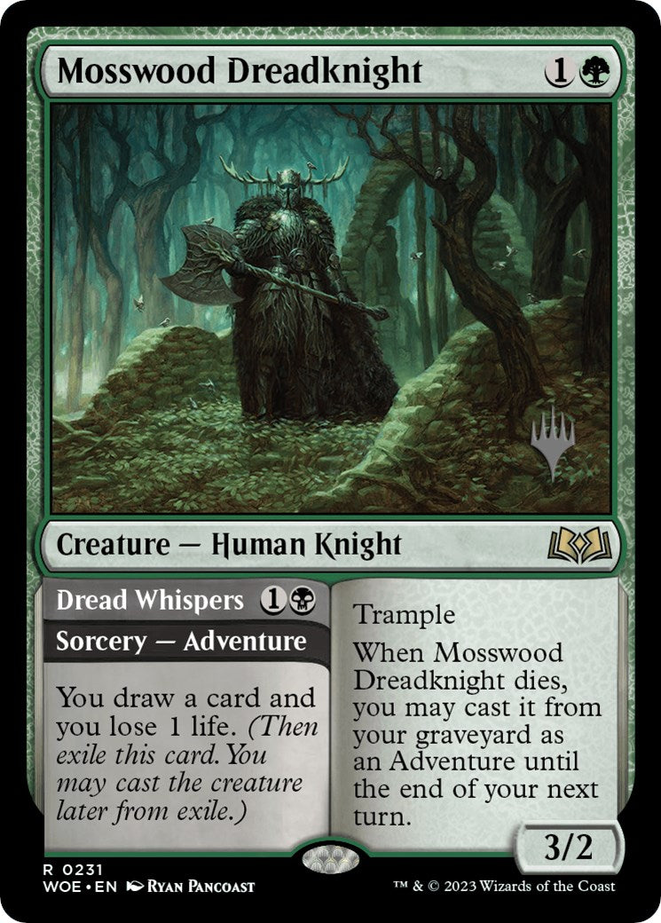 Mosswood Dreadknight // Dread Whispers (Promo Pack) [Wilds of Eldraine Promos] | Kessel Run Games Inc. 