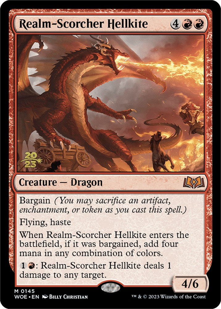 Realm-Scorcher Hellkite [Wilds of Eldraine Prerelease Promos] | Kessel Run Games Inc. 