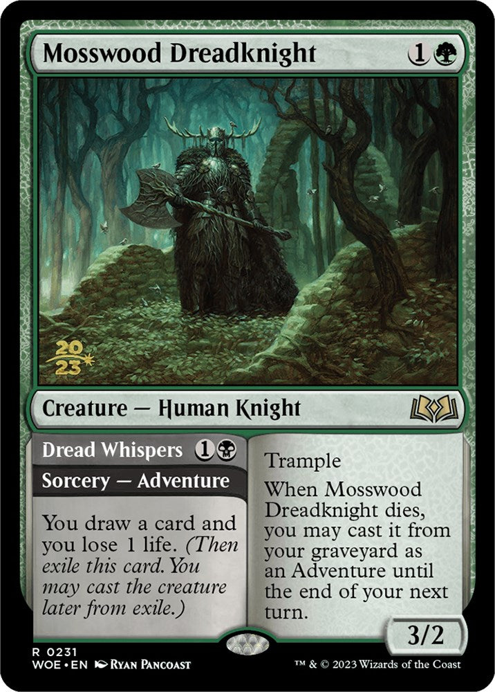 Mosswood Dreadknight // Dread Whispers [Wilds of Eldraine Prerelease Promos] | Kessel Run Games Inc. 