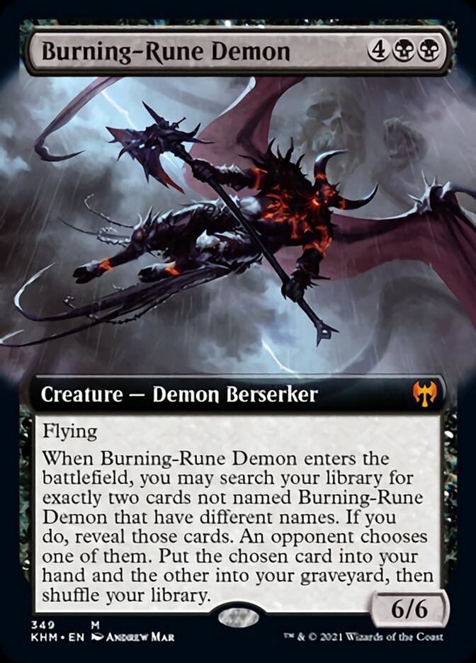Burning-Rune Demon (Extended Art) [Kaldheim] | Kessel Run Games Inc. 
