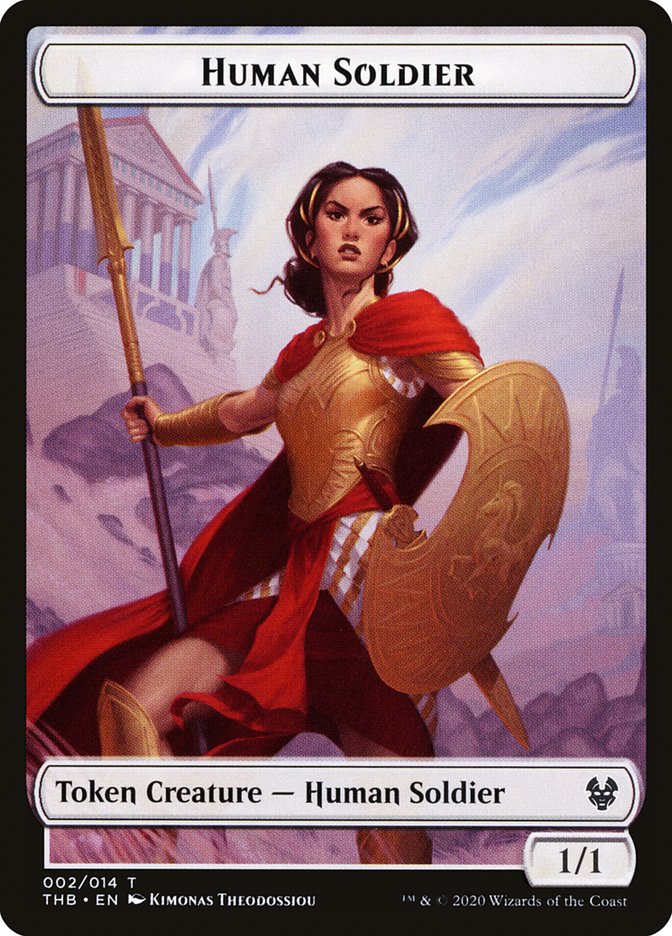 Goat // Human Soldier Double-Sided Token [Theros Beyond Death Tokens] | Kessel Run Games Inc. 