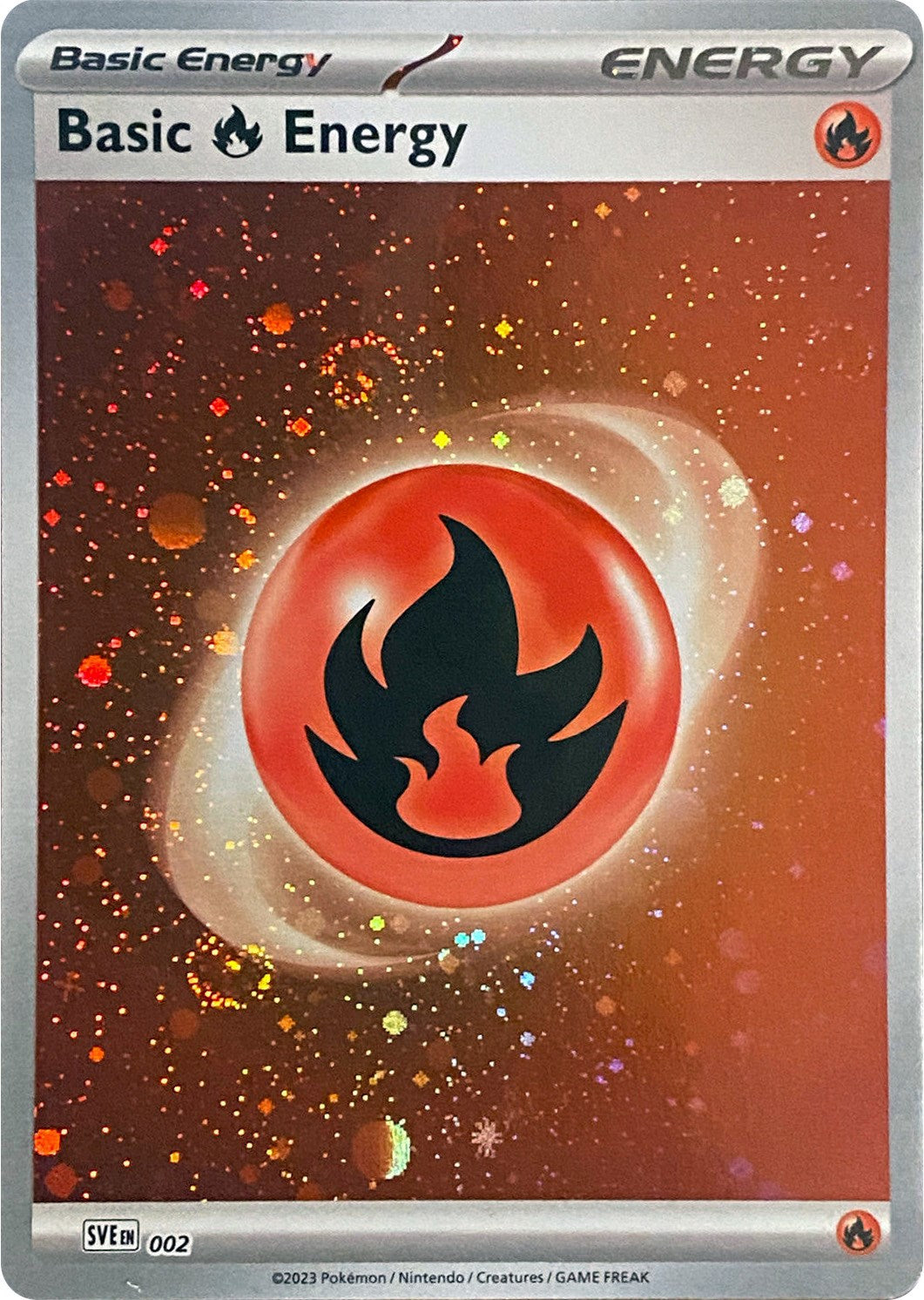 Basic Fire Energy (002) (Cosmos Holo) [Scarlet & Violet: Base Set] | Kessel Run Games Inc. 